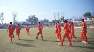 (Photo: X|Cricket Netherlands)  : The Netherlands national cricket team in action.