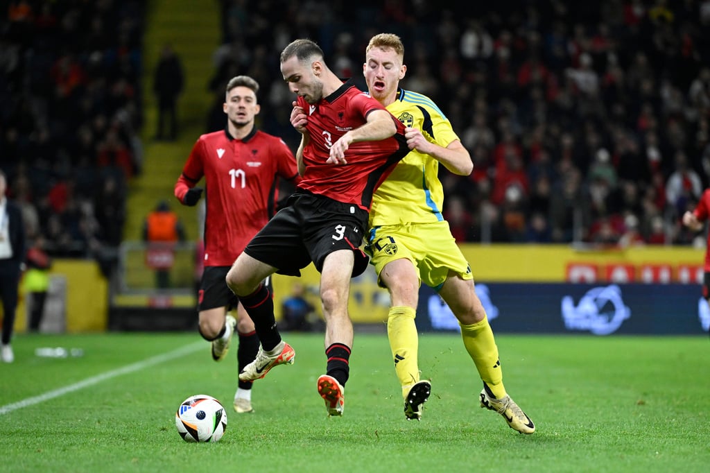 Action from the Sweden vs Albania friendly football match in Stockholm on Tuesday (March 26, 2024).