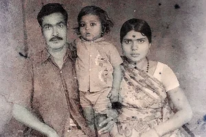 Courtesy: Jey Sushil : Fading Times: A photo of Jey Sushil’s mother and father with his eldest brother 
