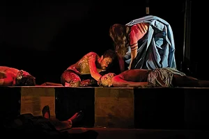 Photo: Surendra Wankhede : Scenes from the play Gatar Actors essay the suffering of families of scavengers