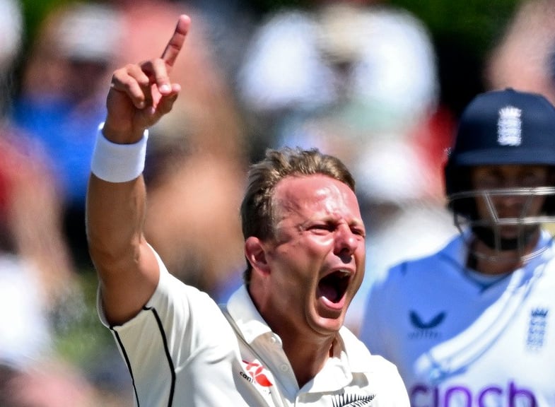 AP : Neil Wagner in action during a 2023 New Zealand vs England Test match in Tauranga, New Zealand.