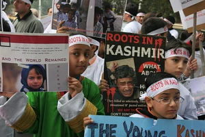 Getty Images : Kashmiri Pandit started their journey for the annual Kheer Bhawani mela in Kashmir amid tight security. |