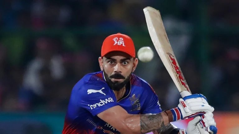 Royal Challengers Bengaluru's Virat Kohli en route his century against Rajasthan Royals in match of Indian Premier League 2024. - AP