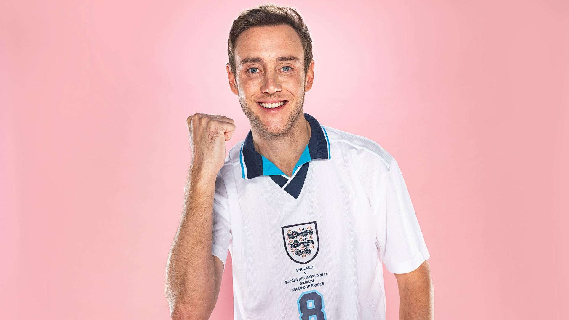  Soccer Aid handout/PA : Stuart Broad will be wearing the Three Lions again at Soccer Aid.