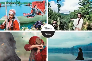 Changing Times (Clockwise from top left) Screengrabs from Kashmir ki Kali; Mere Sanam; Article 370; and Operation Valentine