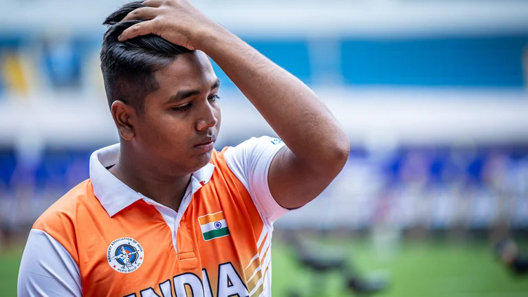 Abhishek Verma helped India secure a gold in Archery World Cup. - World Archery 