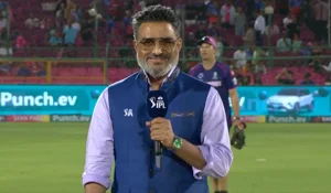 BCCI video screengrab : Former India cricketer Sanjay Manjrekar at the toss for the Rajasthan Royals vs Royal Challengers Bengaluru game in Indian Premier League 2024 in Jaipur on Saturday (April 6).   