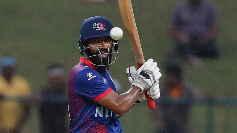 Dipendra Singh Airee had earlier struck six sixes in a row across two overs during the Hangzhou Asian Games 2023. - ICC