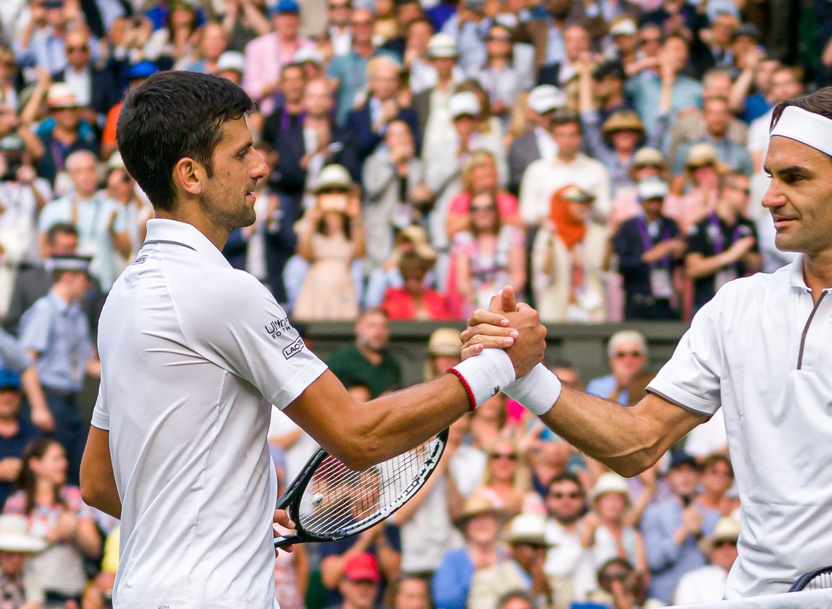 X/@wimbledon : Novak Djokovic (L) and Roger Federer