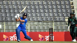 BCCI Women  : India (women) in action at the first T20I match against Bangladesh on April 28, Sunday 2024. 