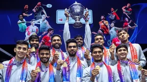 X | BWF Media : Team India, the winner of 2022 Thomas Cup. 