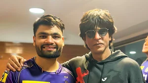 X/@KKRiders : Shahrukh Khan with Rinku Singh