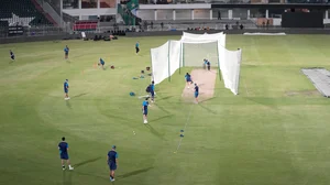 AP : New Zealand's cricket players attend a practice session in Rawalpindi, Pakistan, Tuesday, April 16, 2024