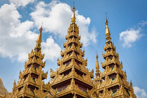 A stunning golden pagoda, radiating with beauty and spirituality.