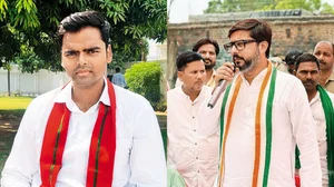 On the Campaign Trail: Samajwadi Party candidate from Kaushambi, Pushpendra Saroj (L) and Congress candidate from Barabanki Tanuj Punia (R)