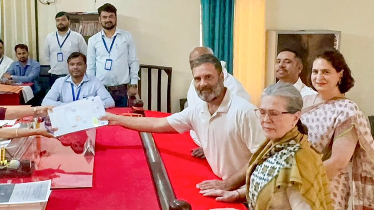 Congress leader and candidate from Rae Bareli constituency Rahul Gandhi files his nomination for the Lok Sabha elections, in Rae Bareli, Friday, May 3, 2024.