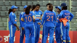 Photo: X/ @JayShah : Indian women's team celebrating after taking a wicket against Bangladesh during the 5th T20I match in Sylhet.