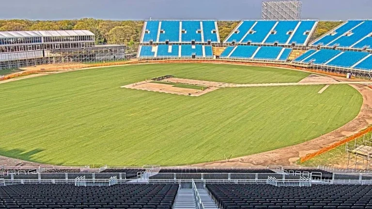 New York pitch installation underway ahead of T20 World Cup. - ICC Photo