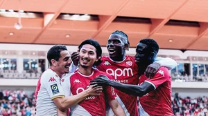 X | Ligue 1 English  : AS Monaco FC celebrate a 4-1 win over Clermont in Ligue 1 on May 4, Saturday.  