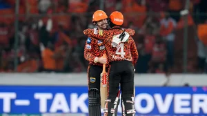 BCCI/IPL : Travis Head (left) and Abhishek Sharma notched up an unbroken 167-run partnership off just 58 balls in Sunrisers Hyderabad's previous Indian Premier League 2024 game. 