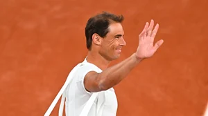 X/Roland Garros : Rafael Nadal arrives for practice at Roland Garros ahead of the French Open 2024 main draw.