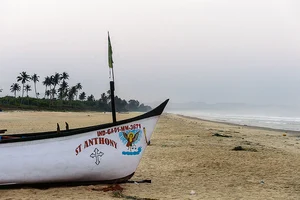 Photo: Vikram Sharma : Goan Snapshots: A small fishing boat seen on the Zalor beach in South Goa