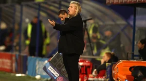 Emma Hayes cut a frustrated figure at Prenton Park on Wednesday