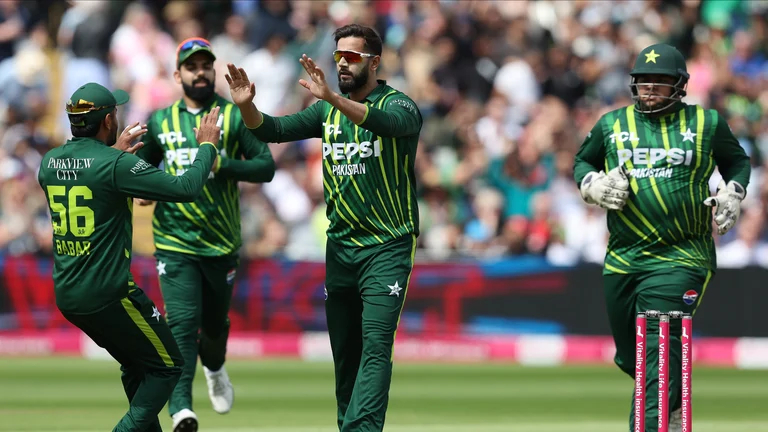 Pakistan left-arm spinner Imad Wasim finished with figures of 2-19 in the second T20I against England at Birmingham. - Photo: X/Pakistan Cricket