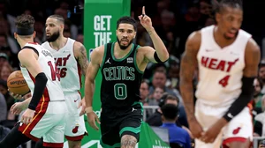 The Celtics never trailed and rolled into the Eastern Conference semifinals with an easy win while the Mavs went up 3-2 on the Clippers