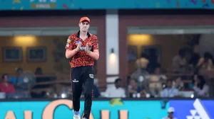 BCCI/IPL : Sunrisers Hyderabad skipper Pat Cummins in action during their Indian Premier League 2024 final against Kolkata Knight Riders in Chennai on Sunday, May 26.