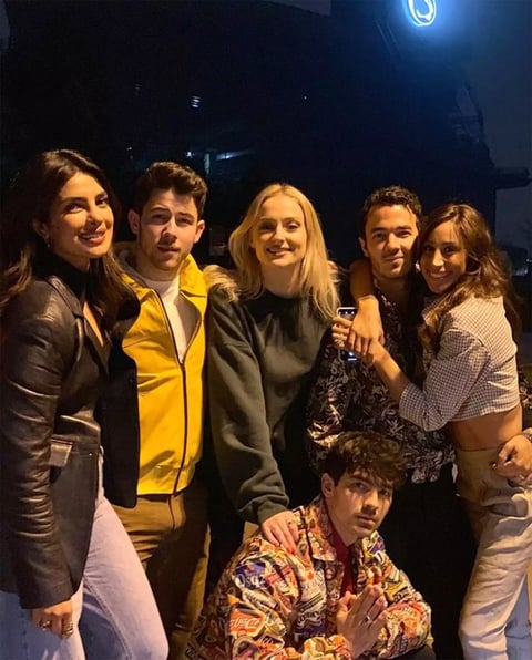 The Jonas Family: Priyanka, Nick, Sophie,  Joe, Danielle, Kevin