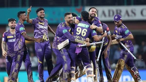X/IPL : IPL 2024 final: KKR players celebrate after beating SRH by 8 wickets.