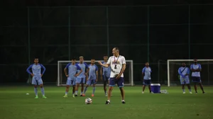 AIFF Media : India head coach Igor Stimac with the team at training, ahead of their FIFA World Cup Qualifier against Kuwait in Kolkata on June 6.