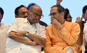 Getty Images : Shiv Sena (Uddhav Balasaheb Thackeray) chief Uddhav Thackeray and Sharad Pawar |