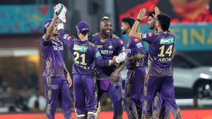 BCCI/IPL : Kolkata Knight Riders celebrate a Sunrisers Hyderabad wicket during their Indian Premier League 2024 final victory.