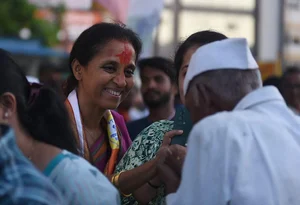 Photo via Team Supriya Sule : NCP Sharad Pawar faction candidate and 3 time MP Supriya Sule during campaign rally in Baramati