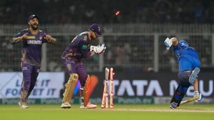 AP Photo/Bikas Das : Kolkata Knight Riders' Phil Salt successfully dismissed Mumbai Indians' Nehal Wadhera during the Indian Premier League cricket match between Kolkata Knight Riders and Mumbai Indians in Kolkata.