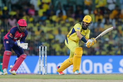 Moeen Ali plays a shot