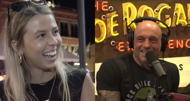 'Hawk Tuah' Girl & Joe Rogan - X | YouTube Screengrab