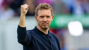Julian Nagelsmann celebrates Germany's win over Hungary in Euro 2024.