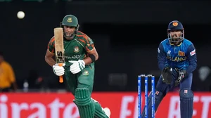 AP/LM Otero : Mahmudullah bats during the Bangladesh vs Sri Lanka, T20 World Cup 2024 match in Texas. 