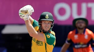 AP/Adam Hunger : David Miller plays a shot during the South Africa vs Netherlands T20 World Cup 2024 match in New York on Saturday.
