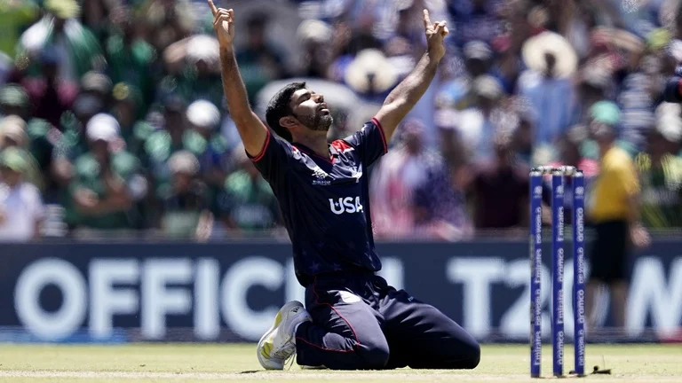 Saurabh Netravalkar, USA vs PAK, ICC T20 World Cup 2024, Texas. - AP/PTI