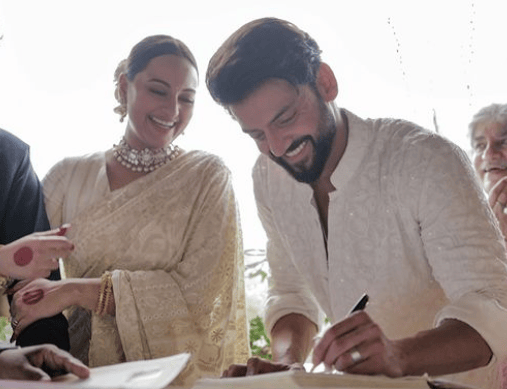 Instagram : Sonakshi Sinha and Zaheer Iqbal at their civil wedding.