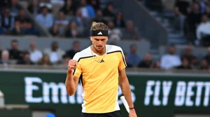 X | Roland Garros  : Alexander Zverev celebrates quarter final victory at Roland Garros 2024. 