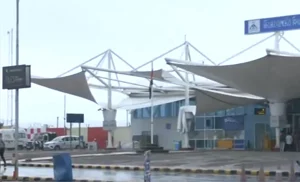 X/@ANI : Collapsed canopy at Gujarat's Rajkot Airport. | 