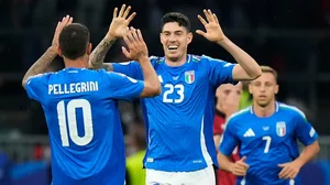 AP : Italy players celebrate team's goal against Albania