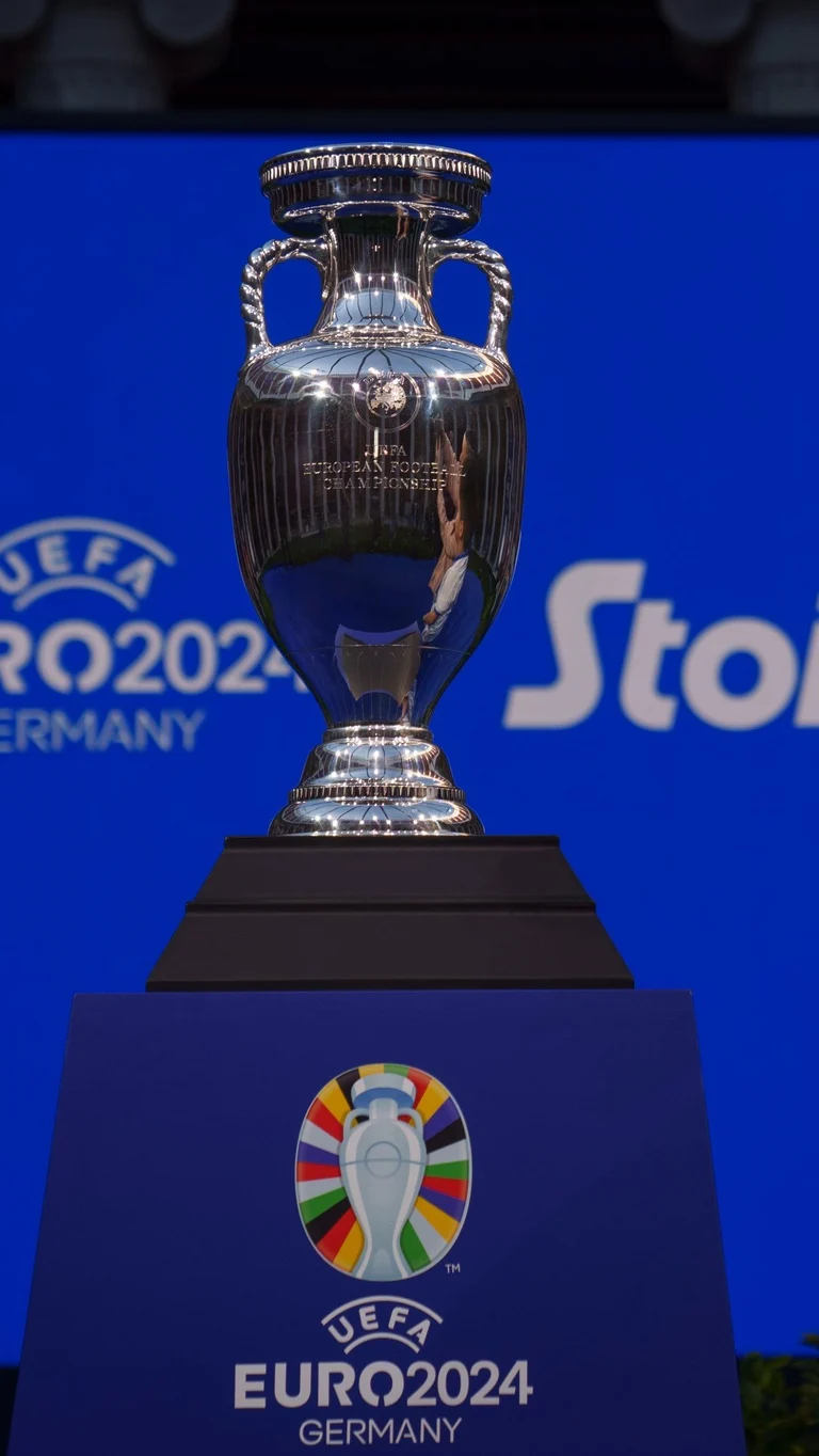 The UEFA Euro 2024 Trophy. - AP/Petros Giannakouris