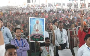 Getty Images : BJP supporters during an election rally of PM Narendra Modi for Lok Sabha elections, on May 25, in Patna.