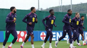 Photo: X/ @England : England national football team players during a practice session before their UEFA Euro 2024 opener.